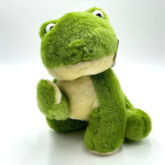 Kelly Toy Vintage 11" Paw Up Waving Arm Frog Plush Green Kellytoy - Picture 1 of 8